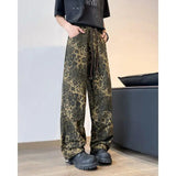 AIDASE  -  Loose Straight Leg American Sle Jeans Leopard Print Harlan Pants Men Women Trendy New Wide Leg Loose Fit High Street aidase-shop