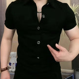 Aidase Summer New Men's Clothing Fashion Casual Short Sleeve Shirt Business Affairs Light Luxury High-end All-match Handsome Tops aidase-shop