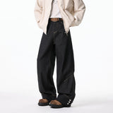 AIDASE  -  Floor jeans men Wide Leg Denim Pants Baggy Low Waist Boyfriend Jeans Personality design Loose Fit Jeans Cyber Grunge Streetwear aidase-shop
