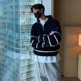 AIDASE  -  Autumn New Fashion Korean Style Men's Casual Trendy Loose Simple Basic Turn-down Collar Long Sleeve Half Zipper Knitted Pullover aidase-shop