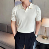 AIDASE  -  Men's Cooling Tencel Polo Shirt - Summer Ice Silk Knit Top with Fold Collar, Breathable Short Sleeve & Stylish Contoured Design aidase-shop