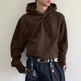 AIDASE  -  Solid Color Men Hooded Sweatshirts Casual Long Sleeve Pullovers Autumn Casual Fashion Loose Jumpers Hoodies Male