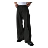 AIDASE  -  Spring Autumn Men Business Casual Suit Pants Genderless Retro Comfort Outdoor Solid Color Loose High Waist Dress Pants Men aidase-shop