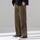 AIDASE  -  Loose Straight Leg Corduroy Men's Pants Spring Autumn New American Retro High Waist Wide Leg Casual Trousers for Men aidase-shop