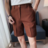 AIDASE  -  Men's Summer Slim-fit Suit Shorts Light Luxury Stylish Popular Clothes Leisure Streetwear Korean Style Waffle Plaid Half-pants