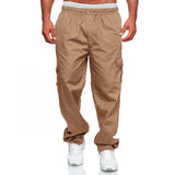 AIDASE  -  Spring Autumn New Fashion Cargo Pants Men Casual Multi Pocket Drawstring Trousers Loose Straight Tube Household All-match Pants aidase-shop
