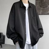 AIDASE  -  Long-sleeved Autumn Winter Men's Velvet Jacket Trendy Loose New Jacquard Shirt aidase-shop