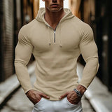 AIDASE  -  Trendy Men's Slim Fit Knitting Hoodies 2025 Fall New Casual Solid Color Zip-up Hooded Sweatshirts For Men Outdoor Fashion Hoodie aidase-shop