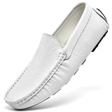 AIDASE  -  Spring High-quality White Loafers Men's Brand Business Leather Shoes Genuine Leather and Soft Soles Lightweight Driving Shoes aidase-shop