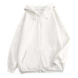 AIDASE  -  Unisex Hooded Sweatshirts Zippered Solid Color Sweatshirts Loose Trendy Couple Hoodie Jackets Hoodie for Men plus Size aidase-shop