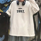 AIDASE  -  New Spring and Autumn Printed Trendy Hong Kong Style Loose Casual Korean Version with White Background Student T-shirt aidase-shop