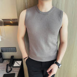 AIDASE  -  Men's Summer Sleeveless Vest  Breathable Mesh-Knit Fabric  Textured Crew Neck  Relaxed Fit  Casual Versatile Styling aidase-shop