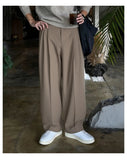 AIDASE  -  Men's Old Money High Waist Pleated Wide Leg Dress Pants Casual Loose Suit Trousers aidase-shop