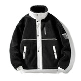 Aidase New Winter Fleece Jacket Men Lamb Wool Streetwear Patchwork Warm Casual Coat Mens Parkas Streetwear Stand Collar Outerwear Man aidase-shop