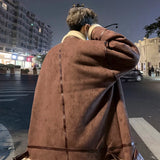 Aidase Jacket Suede Cotton Coat Men's Winter Trend Ins Loose Collar Thick Cotton Coat Trendy Brand Fur Integrated Motorcycle Jacket aidase-shop