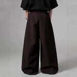 AIDASE  -  Loose Fit Men's Casual Pants with Pockets Pleated Slimming Daily Simple Style Pure Color Imported from Mainland China aidase-shop