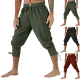 AIDASE  -  Men'S Wide Loose Casual Pants Mens Retro Solid Color Pants Ankle Strap Pants Medieval Quick Drying Pants Men Clothing Hombre aidase-shop