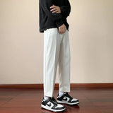 AIDASE  -  Summer Suit Pants Men Slim Fit Fashion Social Mens Dress Pants Korean Loose Straight Casual Pants Mens Office Formal Trousers aidase-shop
