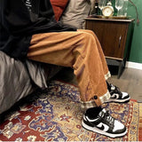 Aidase Corduroy Pants Men's Autumn and Winter Trend Sports Pants Loose Straight Wide Leg Casual Pants Men