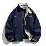 AIDASE  -  American Style Spring Autumn New Fashion Men's Spliced Casual Trendy Simple Basic Loose Stand Collar Long Sleeve Jackets Coats aidase-shop