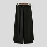AIDASE  -  Men Wide Leg Pants Solid Color Button Joggers Casual Irregular Trousers Men Streetwear Loose 2025 Fashion Men Long Pants aidase-shop