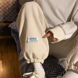 AIDASE  -  Winter Fleece Baggy Harem Sweatpants For Men New Korean Fashion Drawstring Trousers Y2K Vintage Streetwear Joggers Pants aidase-shop