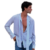 AIDASE  -  Spring Autumn New Men's Striped Shirt Long Sleeve Loose High Street Chic Casual Vintage Punk Elegant Fashion Y2K Top W11956 aidase-shop