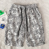 AIDASE  -  Summer New Youth Floral Print Beach Shorts Loose Men's Waist Drawstring Thin Floral Shorts aidase-shop