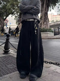 AIDASE  -  American Sle Rivet Deconstructed Knife Casual Pants Men Women Summer High Waist Wide Leg Dra Long Trousers aidase-shop