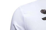 AIDASE  -  New Men's Floral Embroidered Long Sleeved Shirt Single Breast Luxury Male Tops Contrast Color aidase-shop