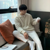 AIDASE  -  Loose Black Knitwear for Men Autumn New Style Japanese Style Loose Size Large Spring Autumn Men's Pullover Sweater aidase-shop