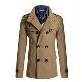 AIDASE  -  Men's Streetwear Solid Color Mid-length Woolen Coat Fashion Casual Button-down Suit Collar Jacket Leisure Luxury Retro Clothes aidase-shop