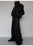 Autumn Winter Oversized Cool Waterproof Windproof Black Pu Leather Jacket Men Zip Up Luxury Designer Clothes aidase-shop