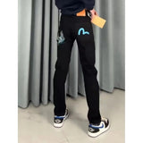 AIDASE  -  Stylish Eagle Embroidery Slim Fit Jeans for Men Trendy Casual Fashionable Lightweight Luxury Popular Straight Leg Pants aidase-shop