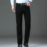 AIDASE  -  Star Boy Male Jeans Regular Fit Stretch Knit Denim Jeans Straight Leg Casual Pants For Men aidase-shop