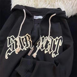 AIDASE  -  Y2k Men Spider Print Hoodies Women Hop Zipper Long Sleeve Coats Autumn Winter Harajuku Casual Loose Hooded Sweatshirt aidase-shop