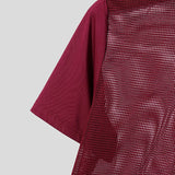 AIDASE  -  Men T Shirts Mesh Patchwork Transparent Turtleneck Short Sleeve Casual Camisetas Streetwear 2025 Fashion Sexy Tee Tops aidase-shop