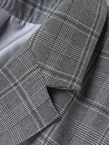 AIDASE  -  Men Plaid 2 Piece Summer Suit Short Sleeve Blazer Matching Knee Length Shorts Set Casual Daily Business Vacation Formal Outfit aidase-shop