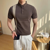 AIDASE  -  New Men's Stretchable Business Casual Polo Shirt, Fashion Slim Fit Short Sleeve T-Shirt, Available in Plus Sizes M-5XL. aidase-shop