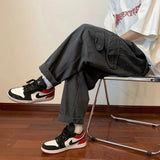 AIDASE  -  Loose Fit Men's Workwear Pants plus Size Korean Style Straight Leg Casual Trousers for Students Hong Kong Trend Brand aidase-shop