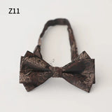 AIDASE  -  12*6CM Luxury Paisley Bow Ties For Men Adult Gray Brown Floral Soft Bowties Wedding Party Groom Formal Butterfly Shirt Accessory aidase-shop