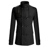 AIDASE  -  Men's Streetwear Solid Color Mid-length Woolen Coat Fashion Casual Button-down Suit Collar Jacket Leisure Luxury Retro Clothes aidase-shop