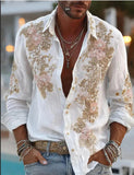 AIDASE  -  Vintage-style 3D Print Shirts For Men Spring Summer Long Sleeve lapel Casual Versatile Tops Fashion Trendy Shirts Streetwear aidase-shop