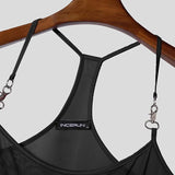 AIDASE  -  Men Tank Tops Mesh Transparent Solid Color Sexy Sleeveless Male Vests Summer Streetwear 2025 Fashion Men Clothing S-3XL aidase-shop