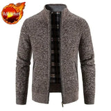 Aidase Knit Sweater Male Zipper Plaid Men's Clothing Cardigan Hoodies Zip-up Thick Winter Red Tops Jumpers Casual Stylish Hot aidase-shop