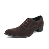 AIDASE  -  Classic Designer Black Mid Heeled Loafers Men's Suede Leather Surface Business Leather Shoes Men Social Men's Dress Shoes aidase-shop