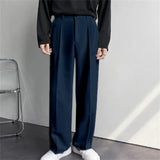 AIDASE  -  Men's formal straight-leg loose solid-color comfortable daily casual suit pants aidase-shop