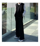 AIDASE  -  Casual Men's Wide Leg Pants Draped Pure Color Loose Fit Straight Cut Spring Summer Casual Trousers Male Fashion Long Trousers aidase-shop