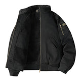 AIDASE  -  Mens Flight Jacket Winter Thick Fleece Lined Workwear Style Multiple Pockets Loose Fit Casual Aviator Coat Warm aidase-shop