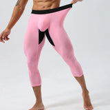 AIDASE  -  Summer Spring Mens Fitness Gradient Plus Size Sporty Cropped Leggings Skinny Workout Tight Joggers Pants Trousers aidase-shop